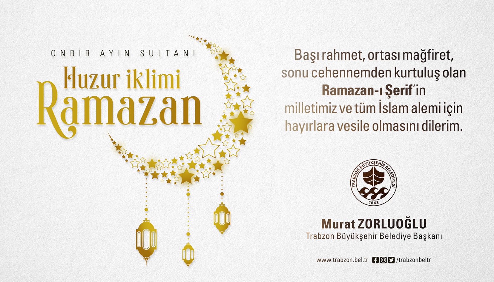 BAŞKAN ZORLUOĞLU’NDAN RAMAZAN AYI MESAJI