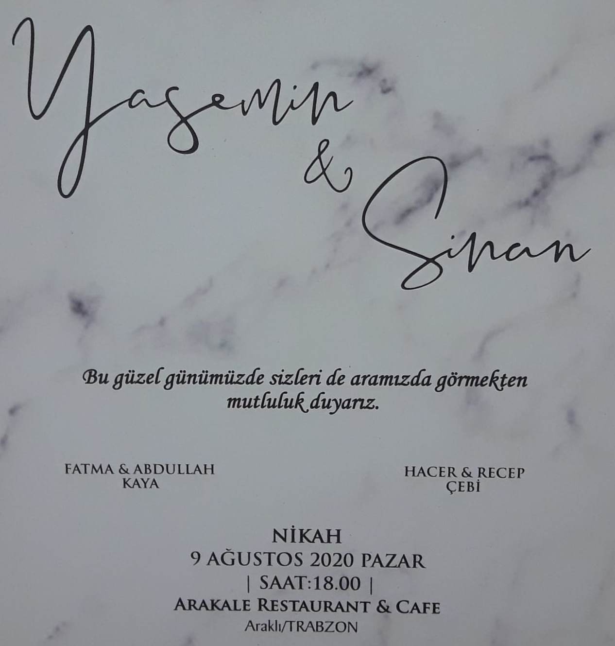 Düğün Merasimine Davet