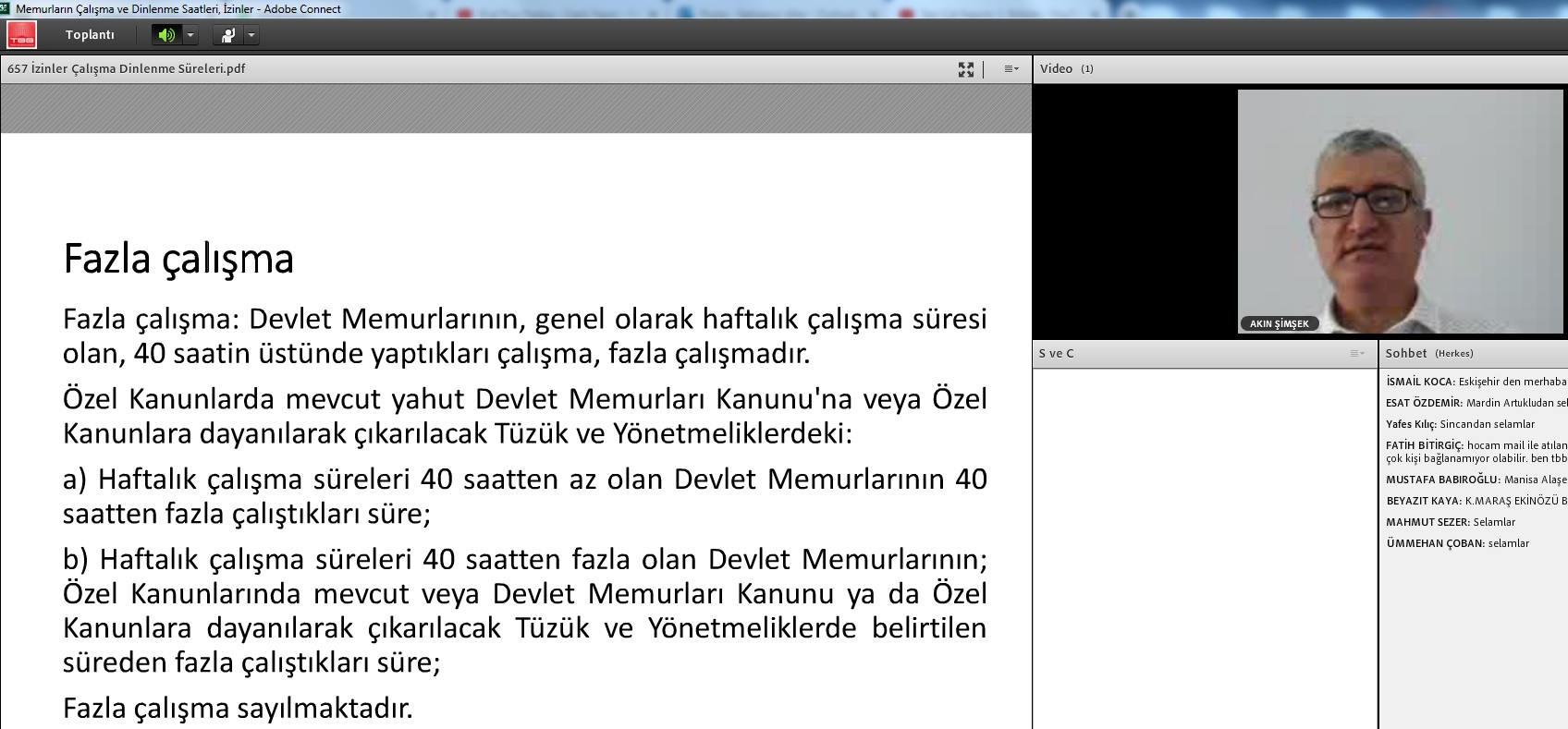 Memurların Çalışma ve Dinlenme saatleri, İzinler Eğitim Semineri